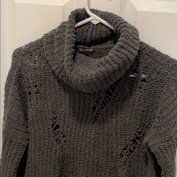 Express Charcoal Gray Turtleneck Sweater - Picture 3 of 5